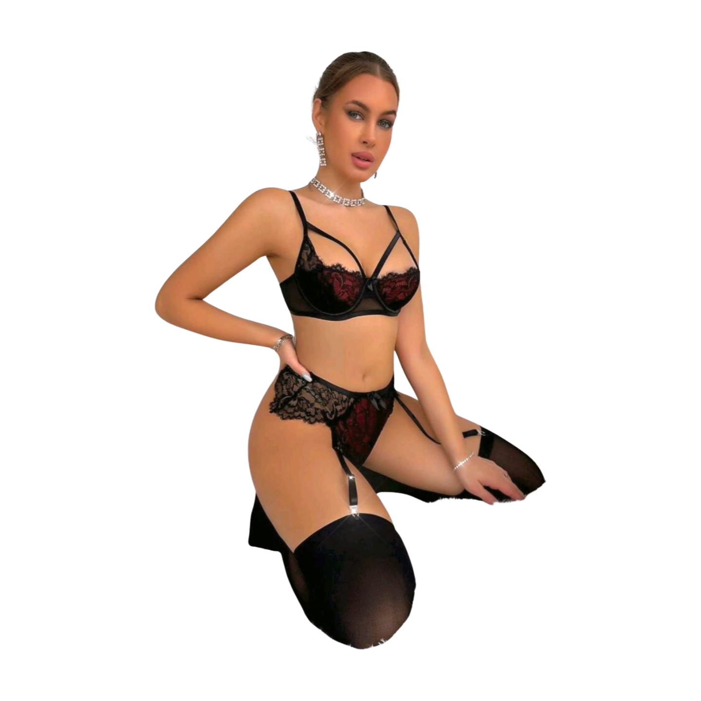 Conjunto de Lencería Sexy Con Medias