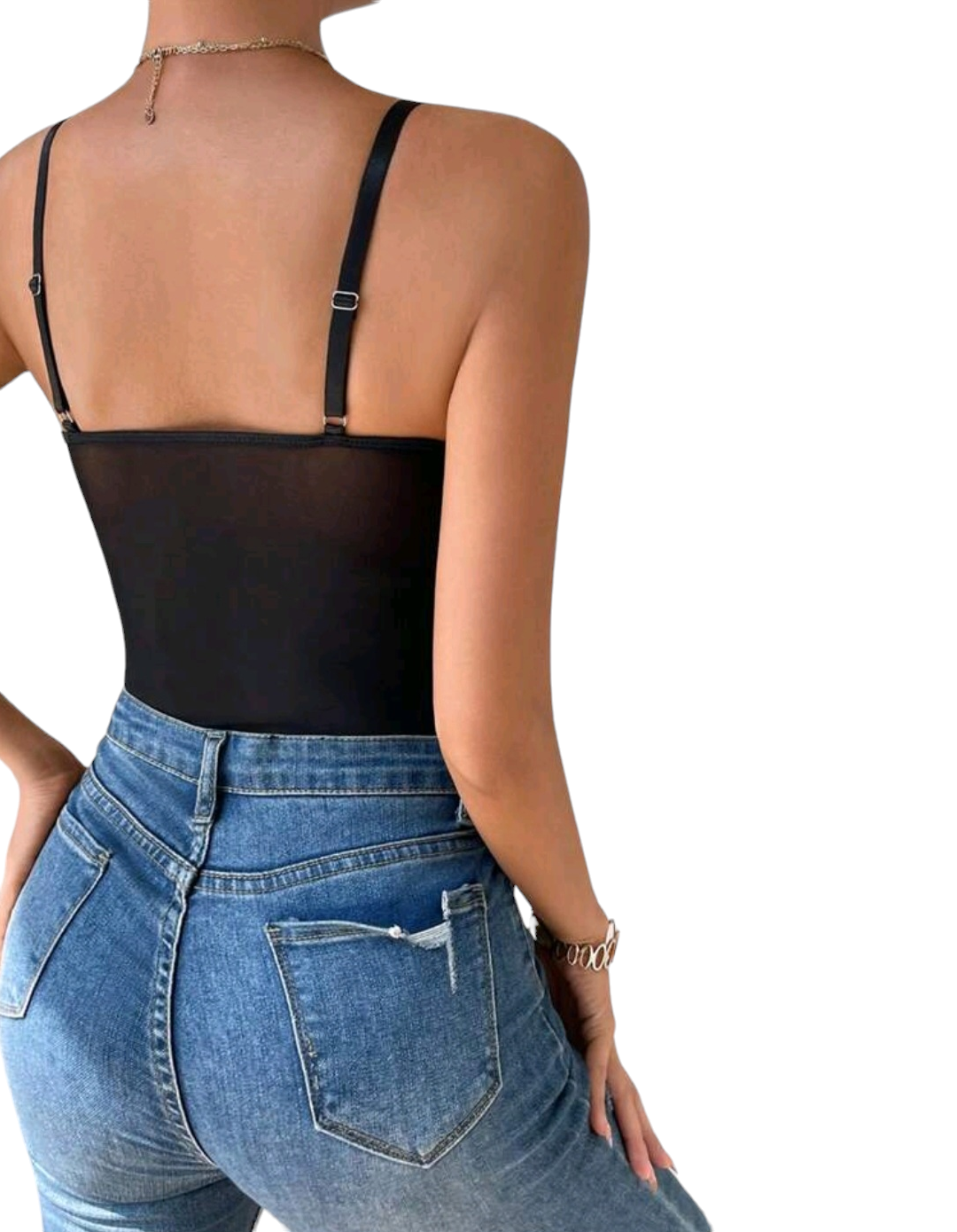 Body negro con Bordado de Flores Rosas Rojas