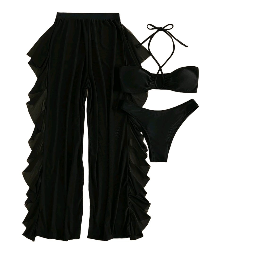 Traje de Baño Mujer Con Pantalones de Malla