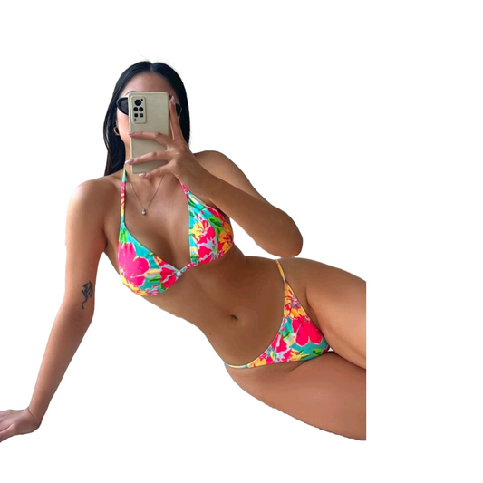 Traje de baño Mujer de 2 Piezas Con Estampado Floral