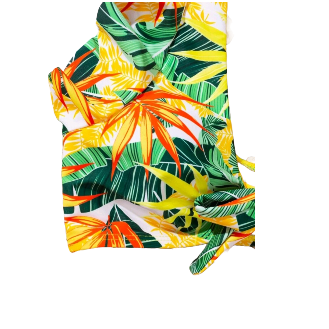 Traje de Baño Mujer 2 Piezas Estampado Tropical