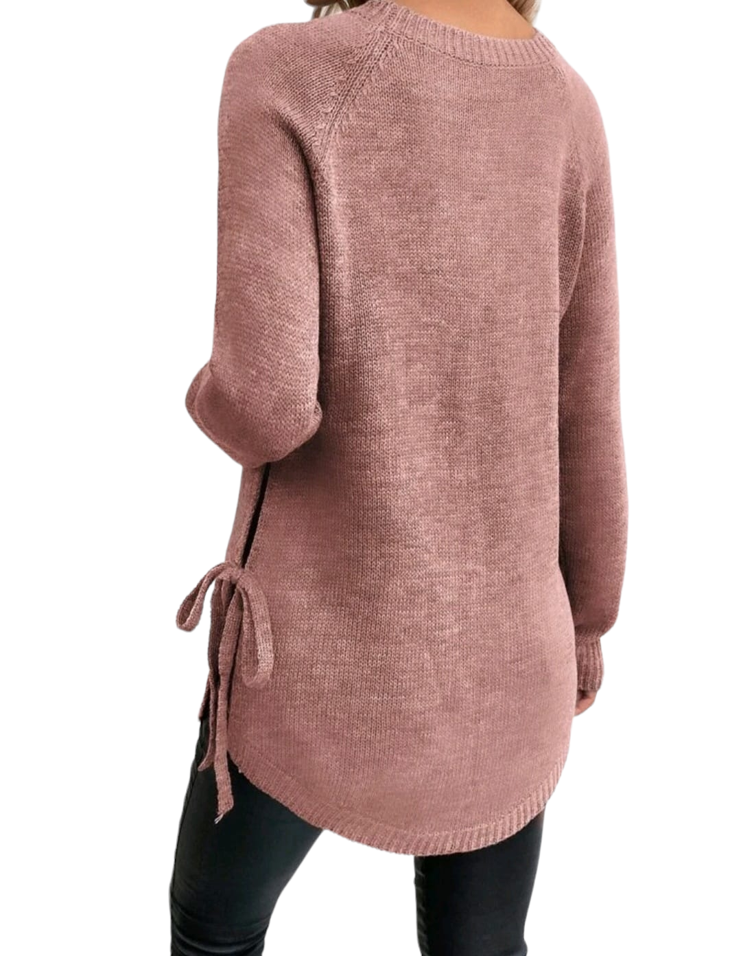 Sweater Largo Rosa Mujer