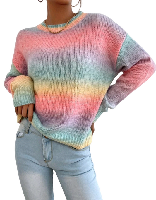 Sweater Colores Pasteles Estilo Hombros Caídos