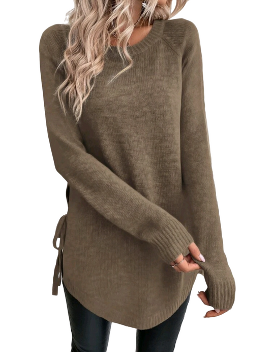 Sweater Largo Marrón Caqui