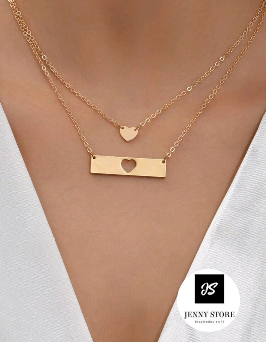 Collar A Capas Con Diseño de Corazón