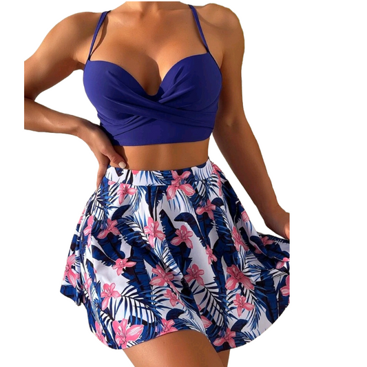 Traje de Baño de Mujer Con Bikini 3 Piezas