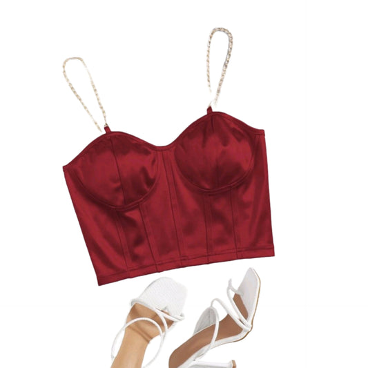 Crop Top Mujer Bustier de Seda