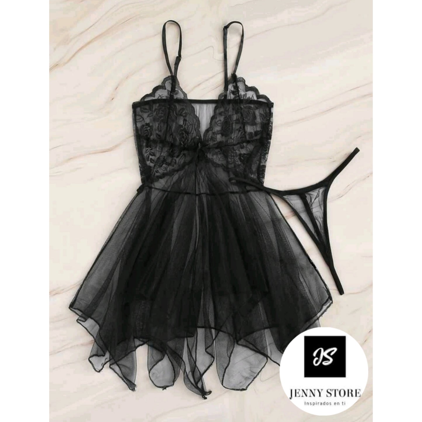 Baby Dolls Con Encaje Con Colaless Color Negro
