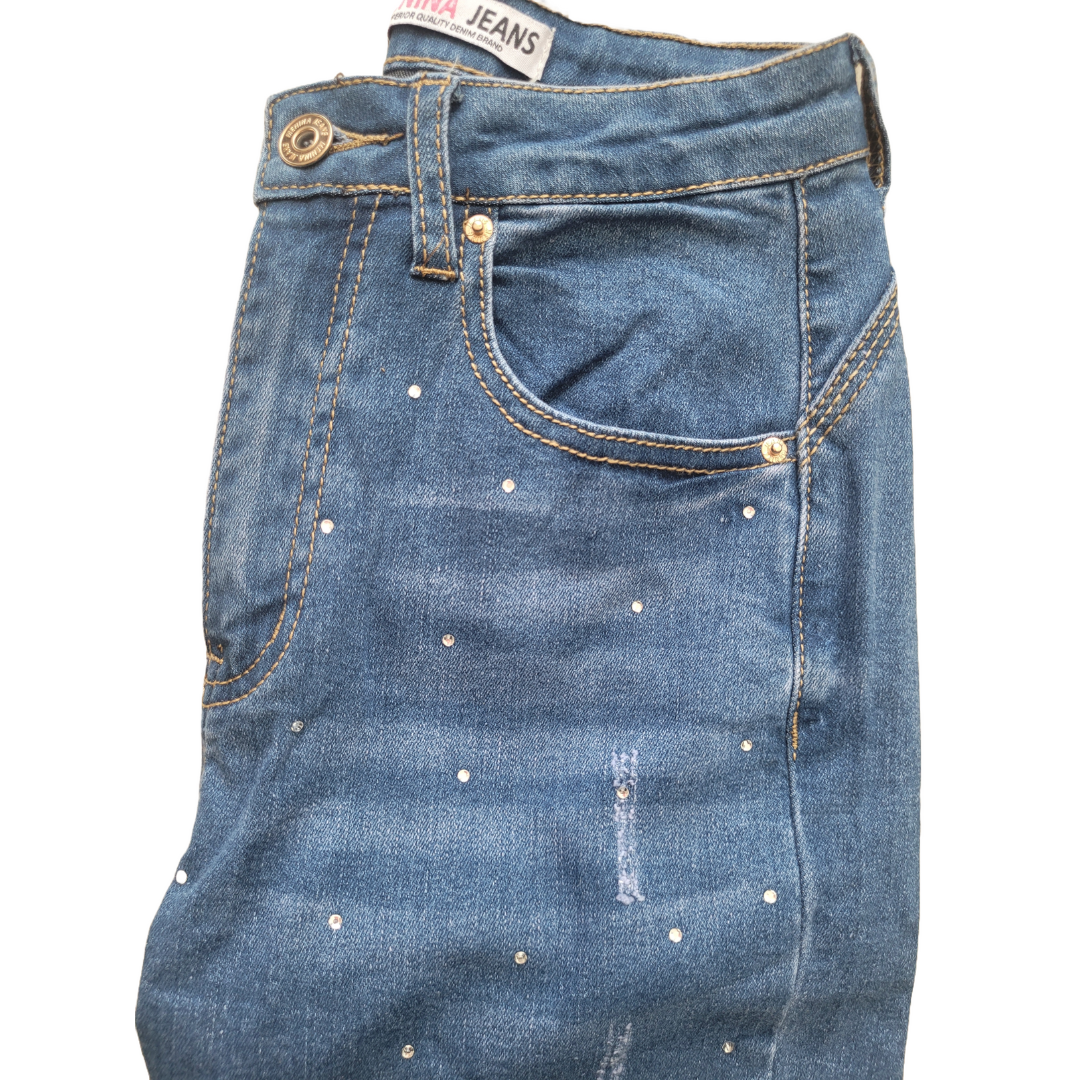 Pantalón Jeans Mujer Tiro Alto