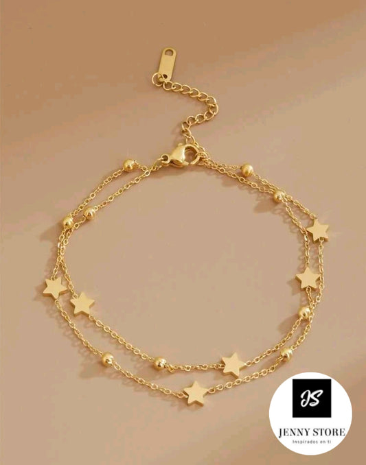 Pulsera Tobillera Con Diseño de Estrellas