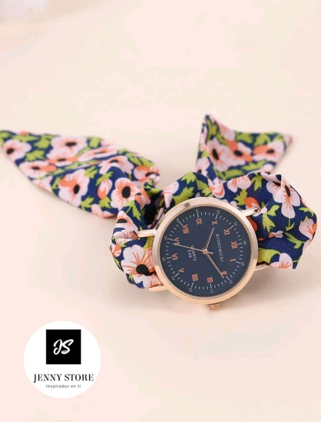 Reloj Con Diseño De Flores Correa Tipo Pañuelo