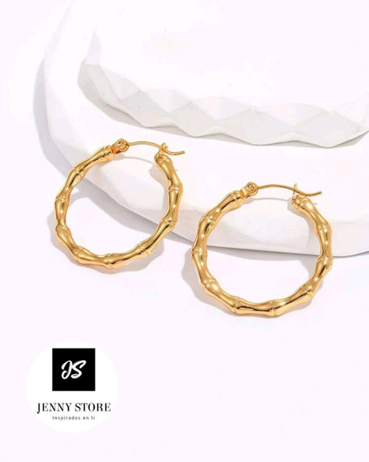 Aros Dorados Con Baño de Oro