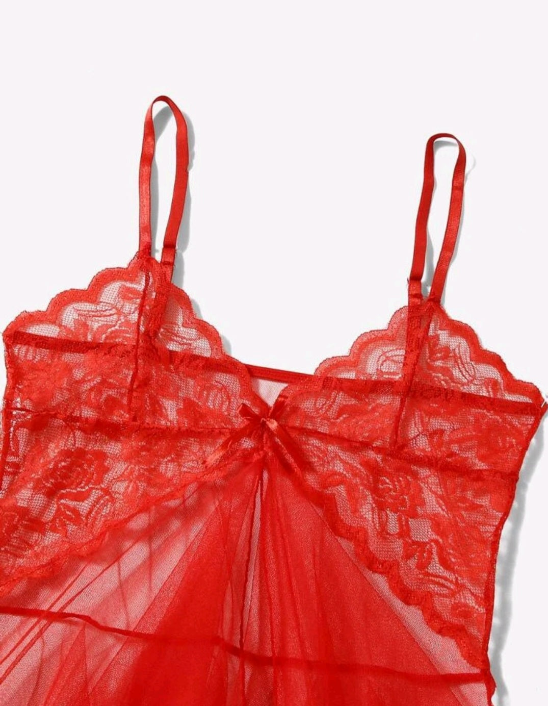 Baby Doll Con Encaje Color Rojo Incluye Bikini – Jenny Store CL